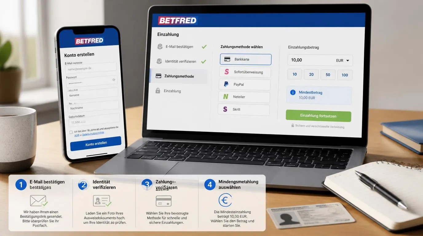 Wettshop neben einem Bildschirm mit Live-Casino-Tisch und geöffnetem Support-Chat
